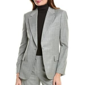 Theory Etiennette Heather Gray Fitted Wool Blend Blazer Size 6 Womens $575